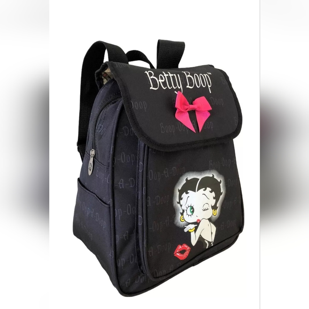 NWT Betty Boop Black Backpack with Pink Bow